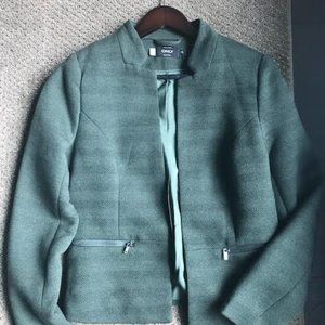 Green Wool Striped Blazer from Only